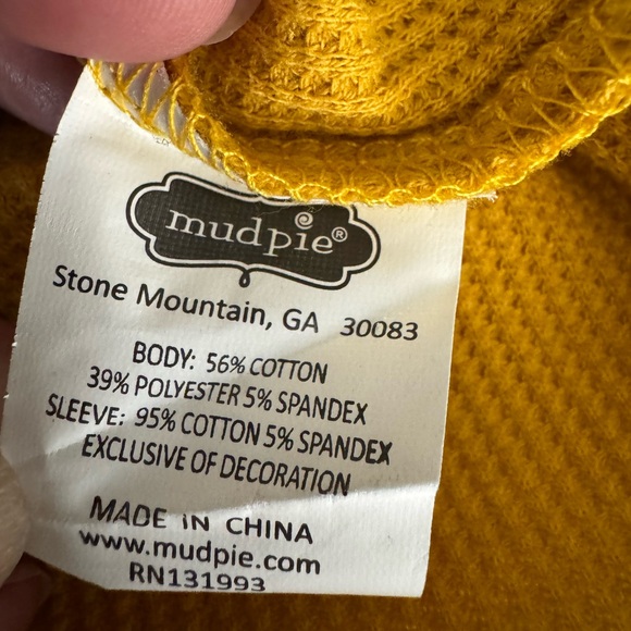Mud pie Dino-Mite Kids Long Sleeve Shirt - Yellow and Black - Picture 4 of 4